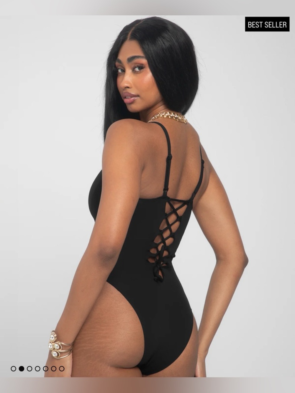 TA3 Black Brazilian Plungey shaping swimsuit Sz small R/L-NWOT - Picture 2 of 6